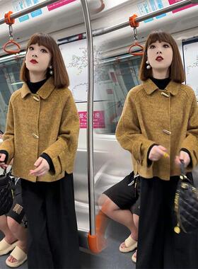 2026秋冬毛呢外套女小个子休闲短款双面呢呢子大衣高级感韩版宽松