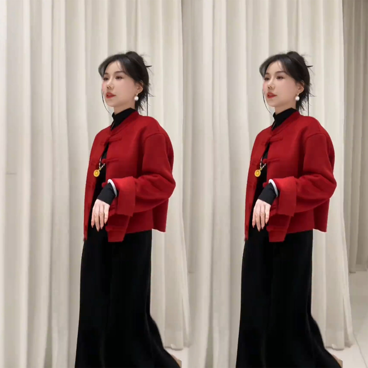 2025冬季新款新中式盘扣短外套女