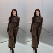 套装 西装 新款 高级感气质显瘦时尚 外套阔腿裤 韩范两件套女2025冬季