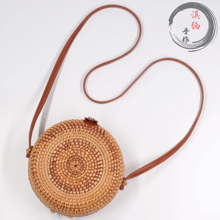 2019新款藤編織包圓形森系沙灘旅遊斜挎女包手提複古時尚草編包在類目 箱包皮具/熱銷女包/男包, 女士包袋中 - 來自Buy2taobao.com提供專業的淘寶代購服務