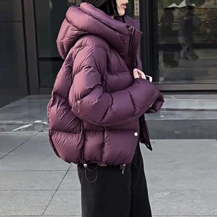 泡芙羽绒服女2025冬季新款短款鸭绒高级感平湖高充绒量