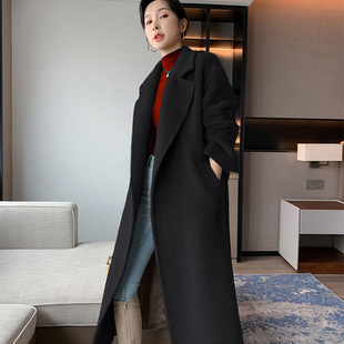 高品质秘鲁羊驼苏力羊绒大衣中长款新款冬天保暖毛呢外套女