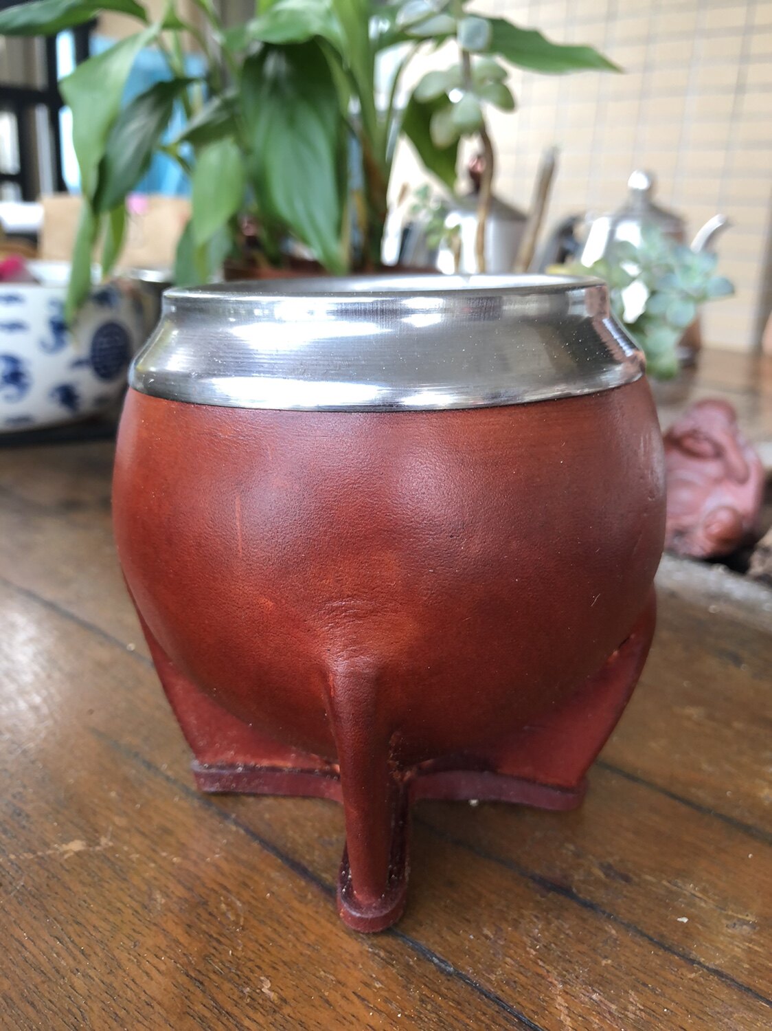 美洲杯阿根廷纯手工牛皮马黛茶梅西杯 葫芦杯 现货