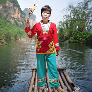 刘三姐服装成人广西壮族彩调戏三月三牛哥围裙定制刘三姐同款衣服