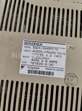 安川400W伺服器SGDA-04APPY70(议价)