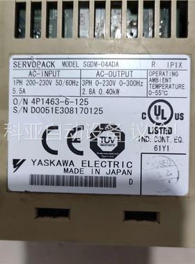 拆机安川伺服驱动器 M0DEL-04ADA 拍(议价)