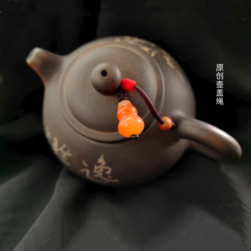 玉葫芦壶盖装饰吊坠原创紫砂壶盖绳壶盖防烫提溜中式复古茶道零配,餐饮具,茶道/零配,淘宝优惠券,粉丝福利购,淘宝优惠卷