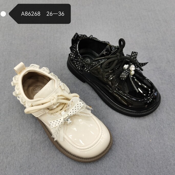 单皮鞋2026秋季新款童鞋小女孩软底亮皮公主皮鞋学生学院风豆豆鞋
