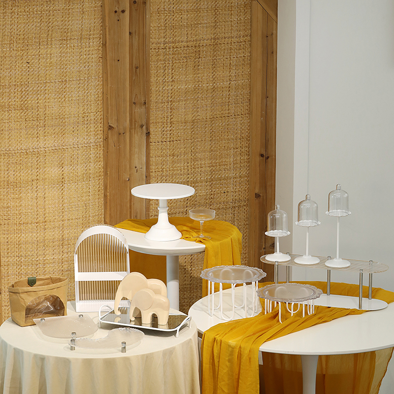 欧式甜品架组合 婚礼甜品台摆件 亚克力蛋糕盘 下午茶铁艺点心架