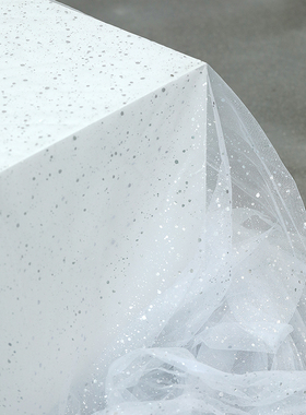 银片纱布 柔软亲肤背景布 甜品台氛围感白色百搭桌布 小清新布艺