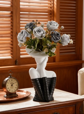 简约现代人物树脂花瓶摆件送礼