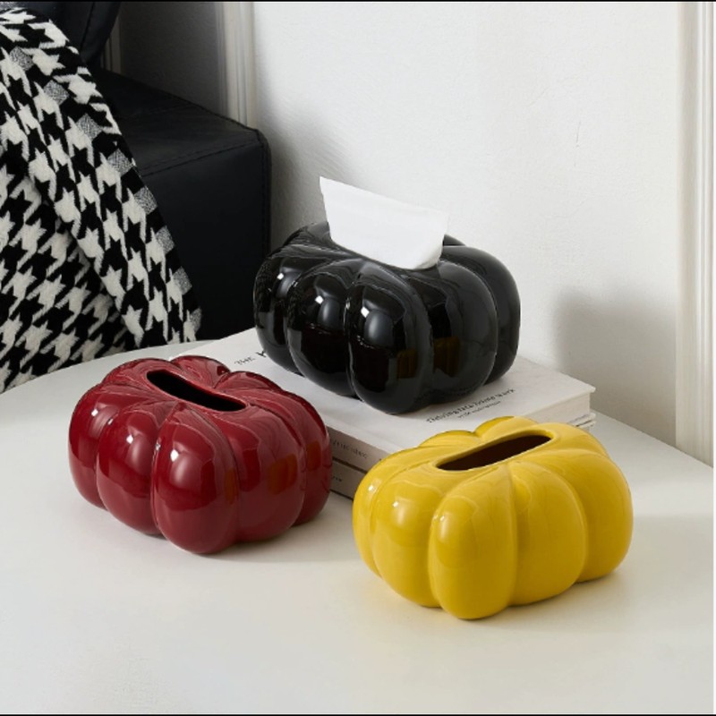 简约现代陶瓷南瓜纸巾盒