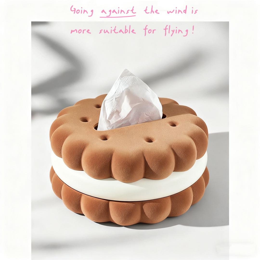 可爱饼干造型纸巾盒软萌卡通