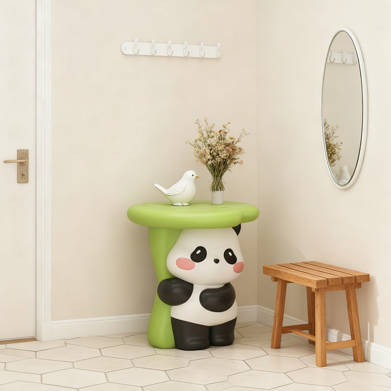 北欧卡通熊猫造型边几