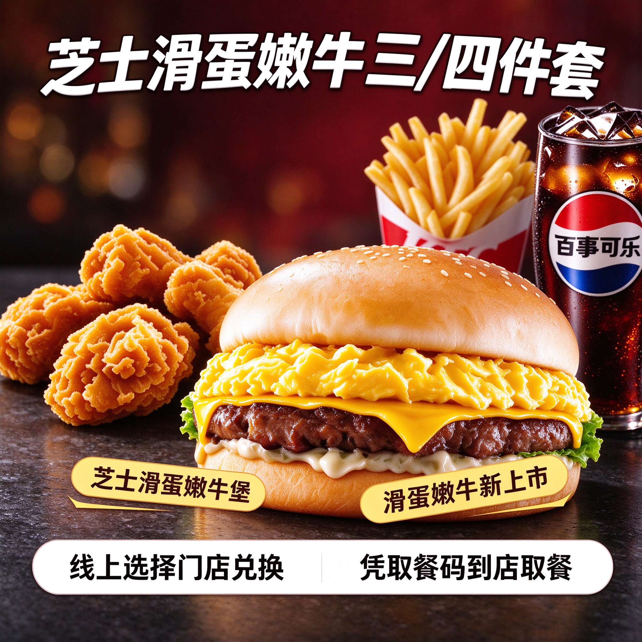 KFC肯德基优惠券芝士滑蛋嫩牛汉堡套餐鸡肉卷鸡腿堡奥尔良代下单
