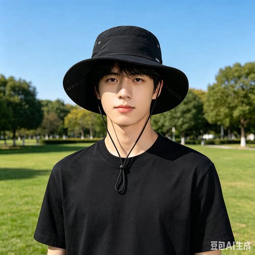 蕉下男士黑胶透气速干防晒帽