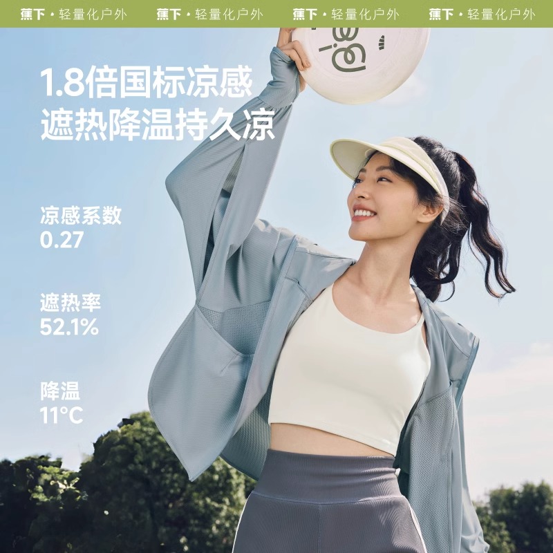 【无损售后件】蕉下超透气防晒衣AS828凉感防晒服短款宽冰丝外套