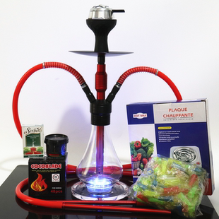 豪华shisha 网红水烟壶全套酒吧夜场铝合金阿拉伯水烟双人发光ktv