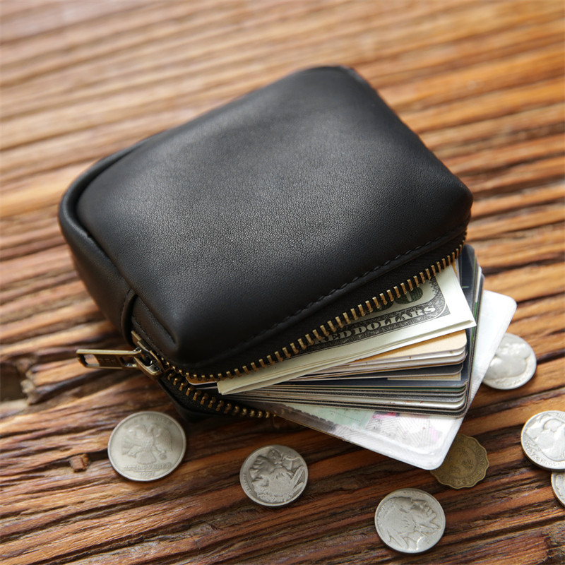 日韩原创牛皮零钱包女手工拉链真皮立体硬币包卡包收纳包小钱包男