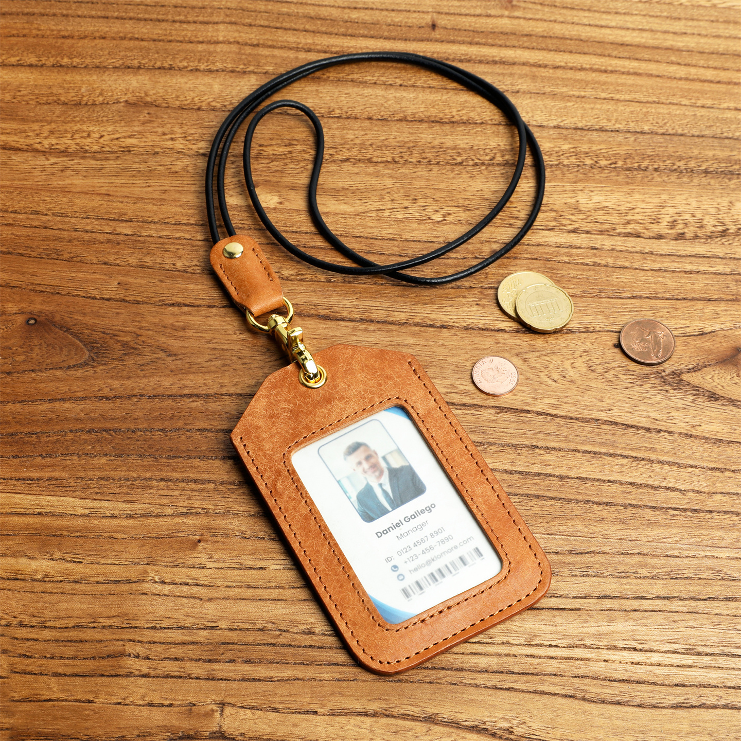 简约复古植鞣头层牛皮竖款证件套