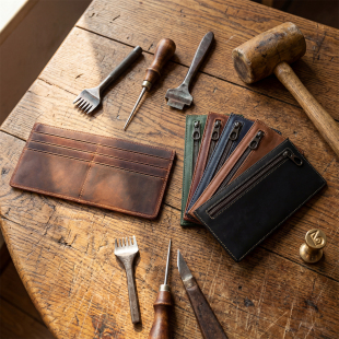 真皮简约钱夹多卡位卡包潮 钱包男式 男士 复古疯马头层牛皮超薄长款