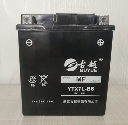古越YTX7L-BS摩托车电瓶12V免维护150干蓄电池6ah钱江踏板车 - 封面