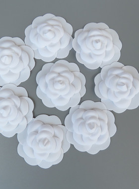 小香白色山茶花包装盒服装袋手提袋饰品花朵胸花包花别针百搭配饰