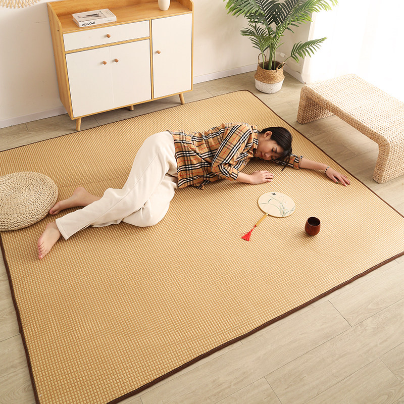 夏季家用日式冰丝凉席地垫客厅茶几榻榻米防滑垫子满铺房间爬行垫