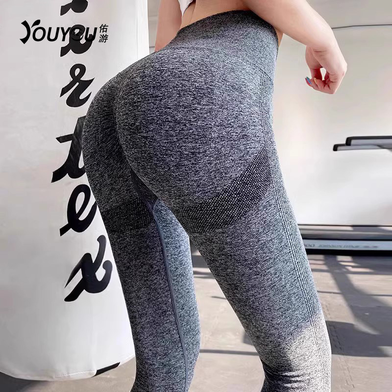 蜜桃臀瑜伽裤女高腰提臀弹力收腹运动紧身裤跑步外穿夏季健身裤