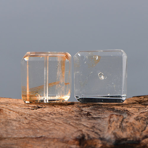 天然水晶黄胶花透明方糖大颗粒