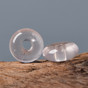 天然水晶果冻粉平安扣DIY手工项链手串饰品配饰串珠吊坠手链