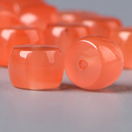 7A天然樱桃红南红玛瑙直切老型珠散珠子diy手工饰品配件材料串珠