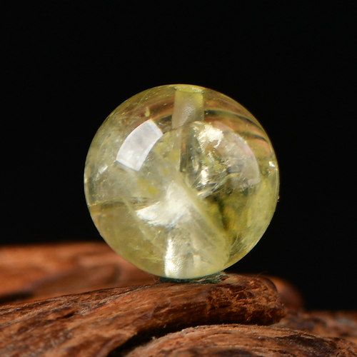 天然黄阿赛水晶散珠子DIY