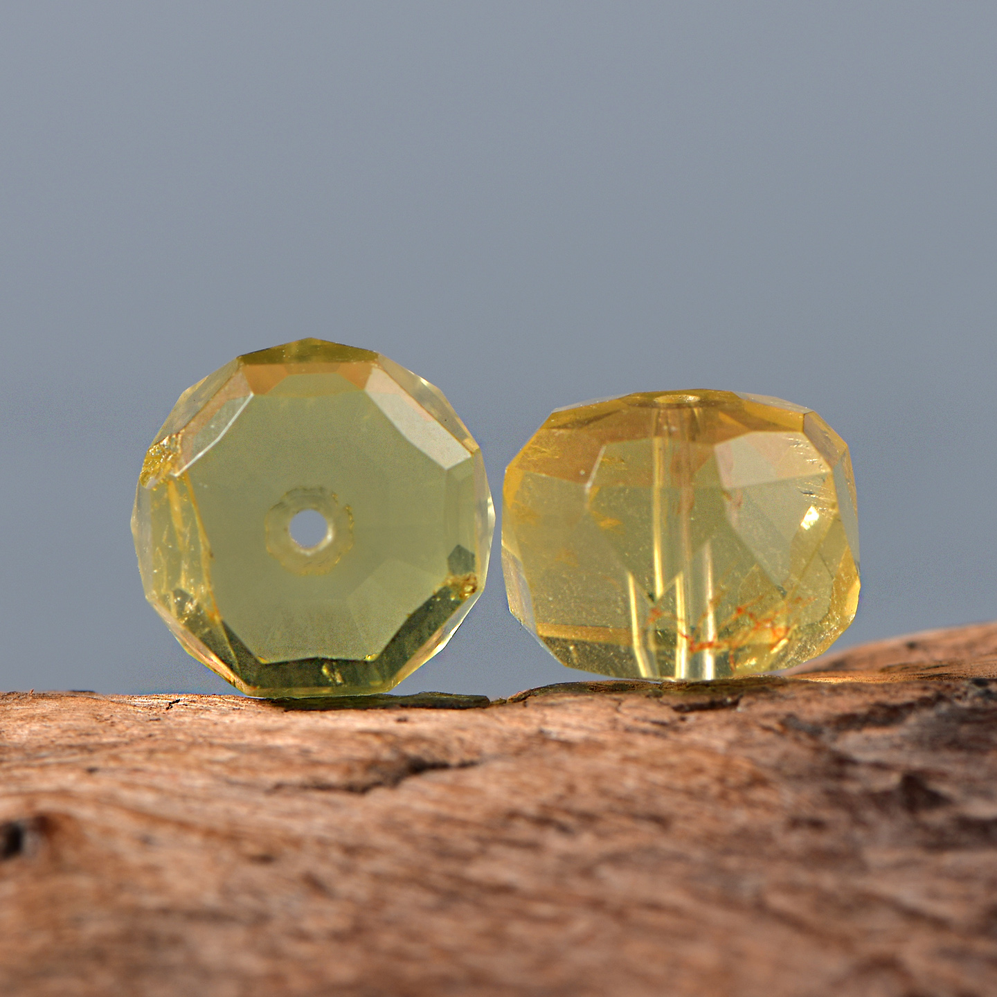 天然水晶黄水晶钻石面DIY配件