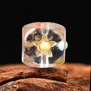 天然白水晶日月星辰散珠子方糖DIY饰品配件手工串珠手链单珠配饰