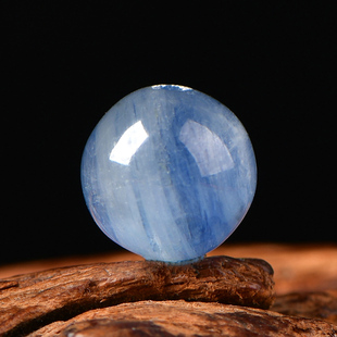 天然冰种蓝晶石圆珠散珠子DIY手工串珠配珠饰品配件材料单珠隔珠