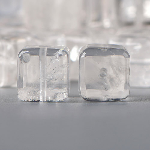 天然水晶白阿赛方糖散珠子DIY