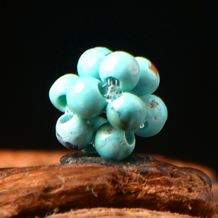 天然原矿绿松石花球diy手工编织手链项链珠扣水晶饰品配件散珠子