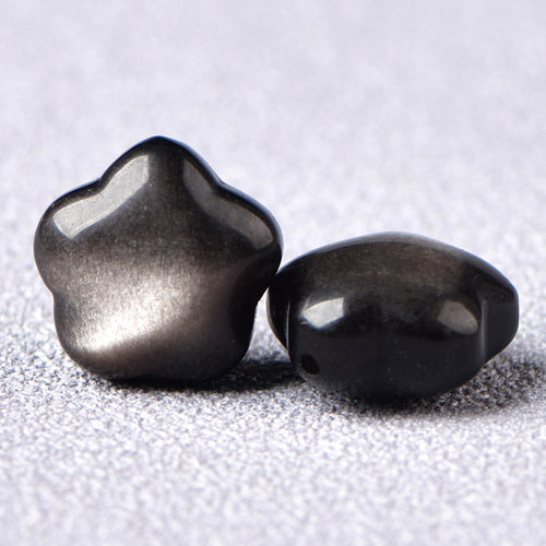 天然水晶银曜石小星星小串饰