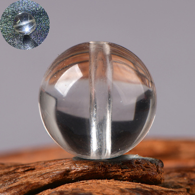 天然水晶星光白水晶散珠子