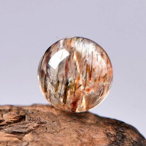 天然黑超七发晶散珠子DIY