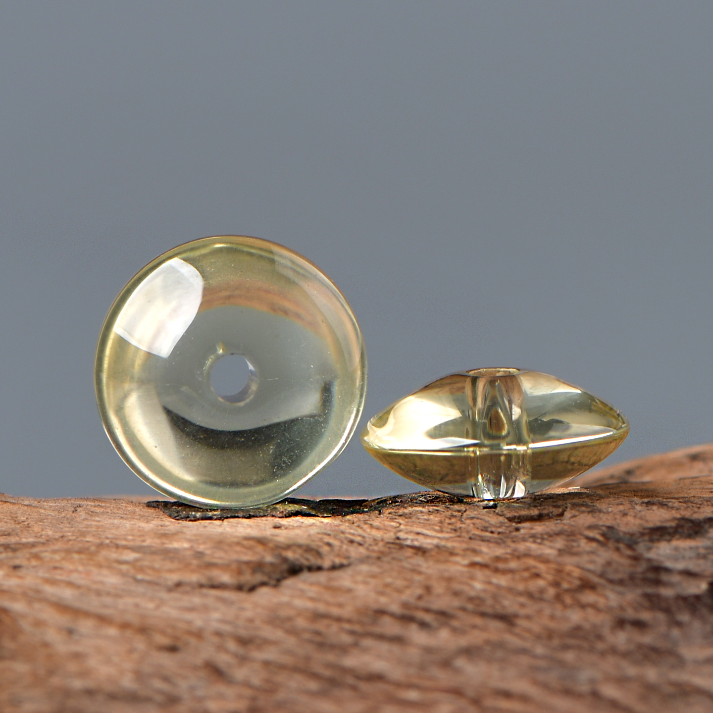 天然水晶柠檬黄飞碟珠DIY