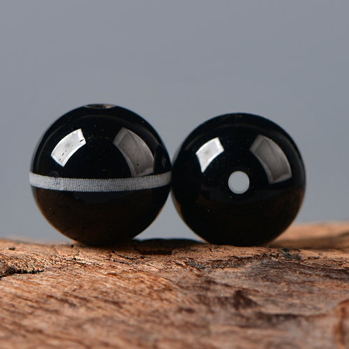 天然黑玛瑙一线圆珠DIY项链配件