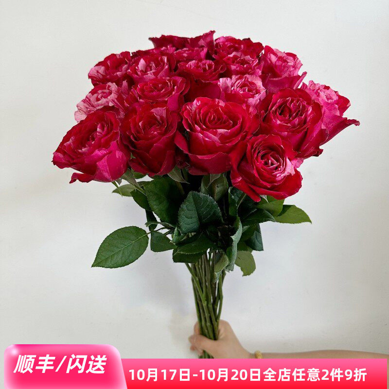 19朵幸运女神玫瑰女神大朵鲜切花