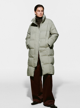 UR国内2025冬季女装气质简约日常立领长款羽绒外套UWM150070