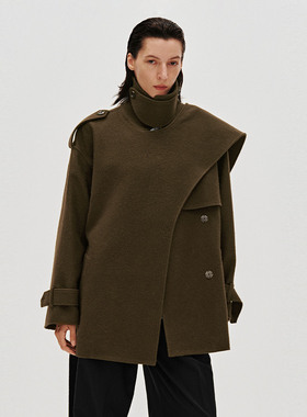 UR国内2025冬季女装时尚琥珀流光风含羊毛毛呢大衣UWJ150094