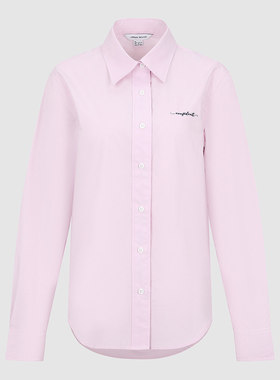 UR国内2025冬季女装休闲撞色字母刺绣棉质开襟衬衫UYY260005