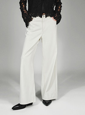 UR国内2025冬季女装简约丹宁日常通勤阔腿休闲长裤UWH860003