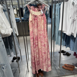 UR国内2025夏季女休闲波嬉风碎花超宽松吊带连衣裙UWH750032