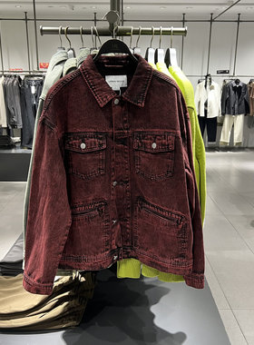 UR国内2025春季男潮流街头休闲洗水多口袋牛仔外套UMV850007